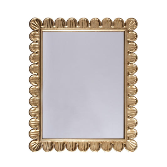 Worlds Away - Scalloped Edge Frame Mirror In Gold Leaf - ELIZA G view 1