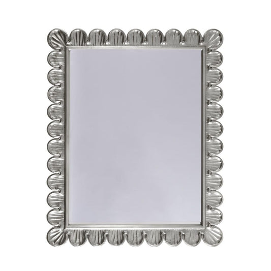 Worlds Away - Scalloped Edge Frame Mirror In Silver Leaf - ELIZA S view 1