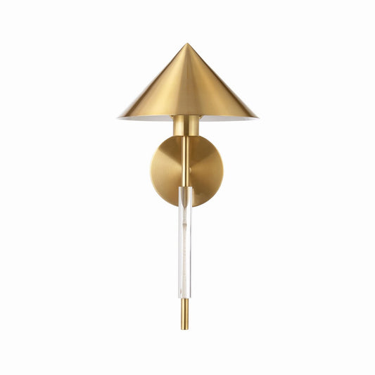 Worlds Away - Sconce With Acrylic Pole And Triangular Metal Shade In Antique Brass - TALON ABR view 1