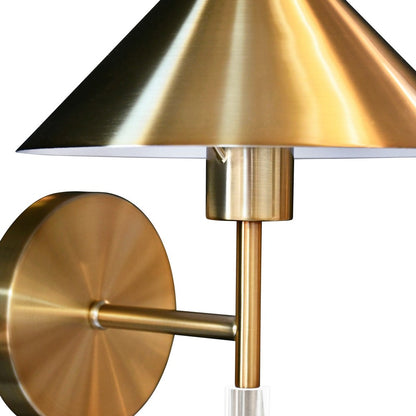 Worlds Away - Sconce With Acrylic Pole And Triangular Metal Shade In Antique Brass - TALON ABR view 3