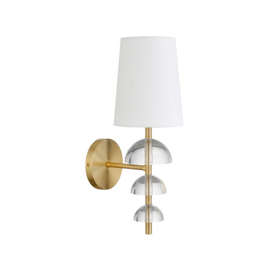 Worlds Away - Sconce With Stacked Acrylic Hemisphere Detail In Antique Brass - DEMI ABR view 1