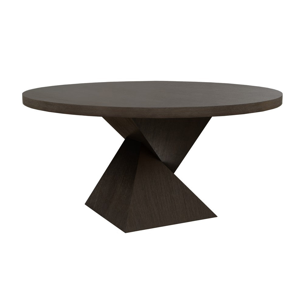 Worlds Away - Sculptural Base Dining Table In Dark Espresso Oak - NEWPORT ES view 1