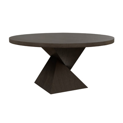 Worlds Away - Sculptural Base Dining Table In Dark Espresso Oak - NEWPORT ES view 1