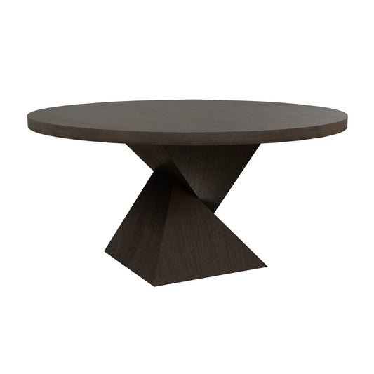 Worlds Away - Sculptural Base Dining Table In Dark Espresso Oak - NEWPORT ES view 1
