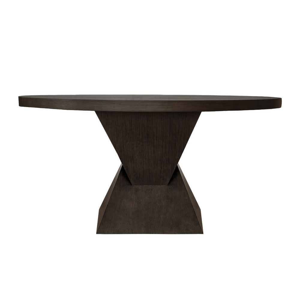 Worlds Away - Sculptural Base Dining Table In Dark Espresso Oak - NEWPORT ES view 2