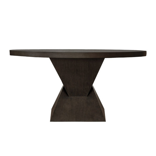 Worlds Away - Sculptural Base Dining Table In Dark Espresso Oak - NEWPORT ES view 2