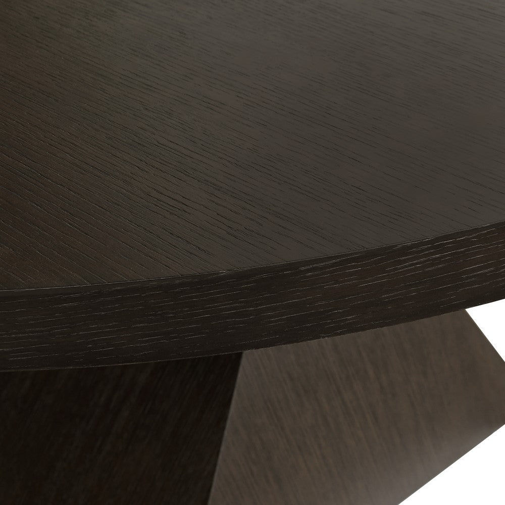 Worlds Away - Sculptural Base Dining Table In Dark Espresso Oak - NEWPORT ES view 3