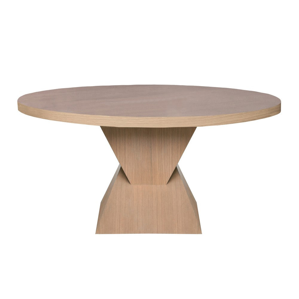 Worlds Away - Sculptural Base Dining Table In Natural Oak - NEWPORT NO view 2