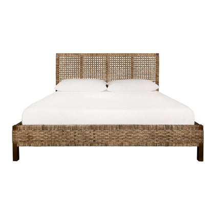 Worlds Away - Seagrass Wrapped Headboard And Footboard With Wood Side Rails And Legs, King Size - KARINA KING view 2