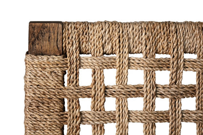 Worlds Away - Seagrass Wrapped Headboard And Footboard With Wood Side Rails And Legs, King Size - KARINA KING view 4