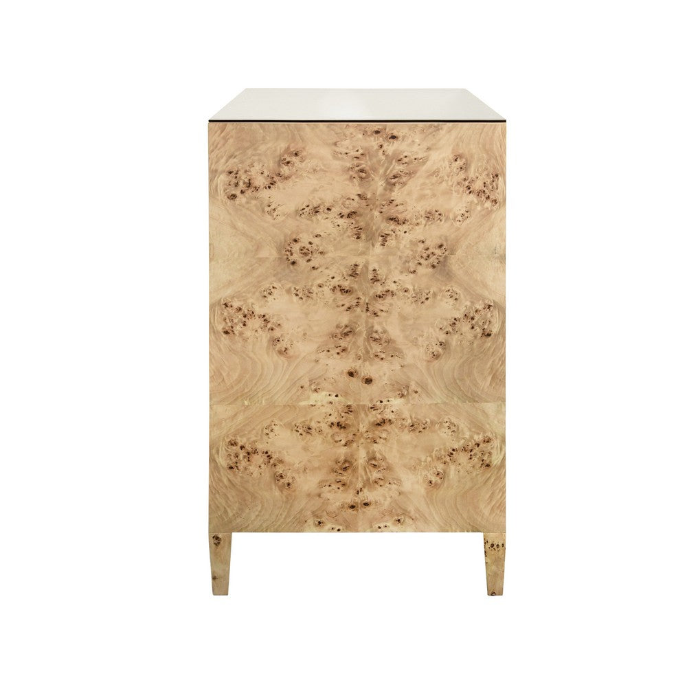 Worlds Away - Seven Drawer Chest In Burl Wood - CARNEGIE BW view 4