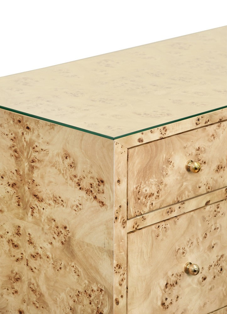 Worlds Away - Seven Drawer Chest In Burl Wood - CARNEGIE BW view 6