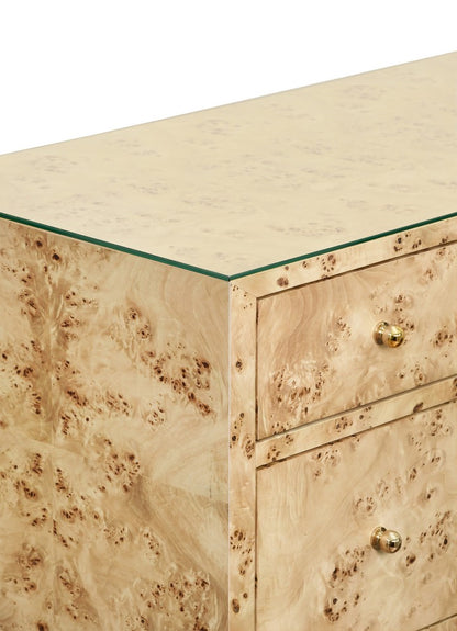 Worlds Away - Seven Drawer Chest In Burl Wood - CARNEGIE BW view 6