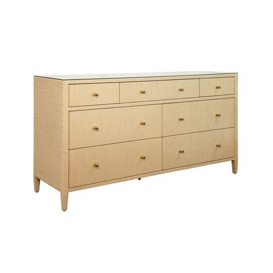 Worlds Away - Seven Drawer Chest In Natural Grasscloth - CARNEGIE NAT view 1