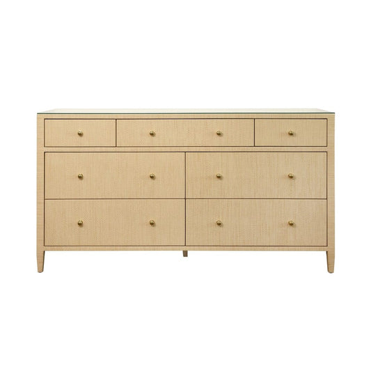 Worlds Away - Seven Drawer Chest In Natural Grasscloth - CARNEGIE NAT view 2