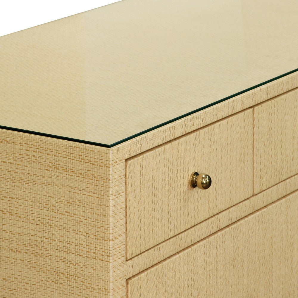 Worlds Away - Seven Drawer Chest In Natural Grasscloth - CARNEGIE NAT view 3