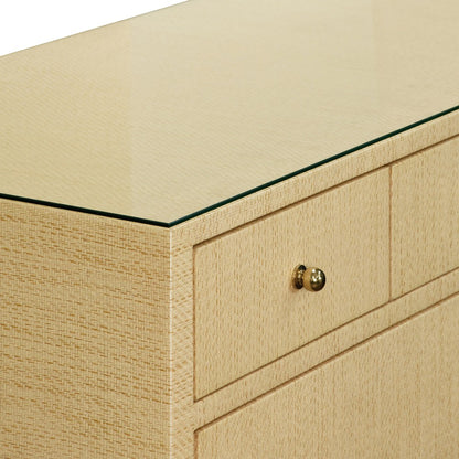 Worlds Away - Seven Drawer Chest In Natural Grasscloth - CARNEGIE NAT view 3
