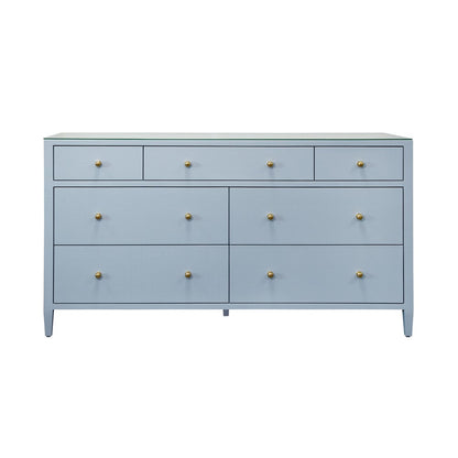 Worlds Away - Seven Drawer Chest In Textured Light Blue Linen - CARNEGIE LB view 2