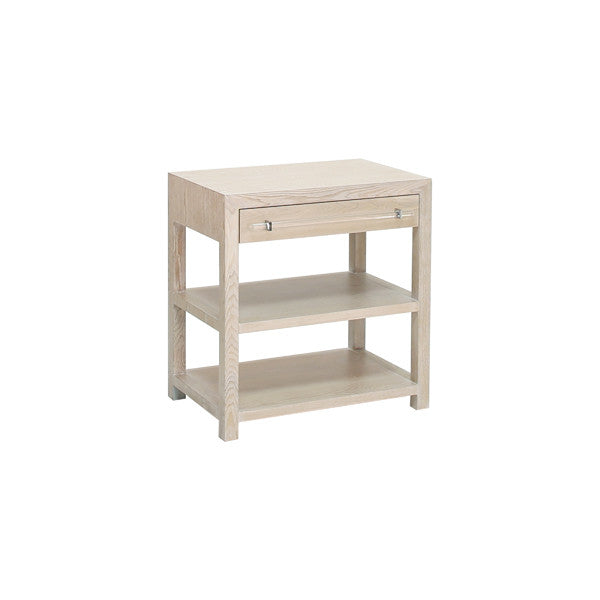 Worlds Away - Side Table In Cerused Oak/Includes Brass & Nickel Hrdwr Options W Acrylic Rod - GARBO CO view 1