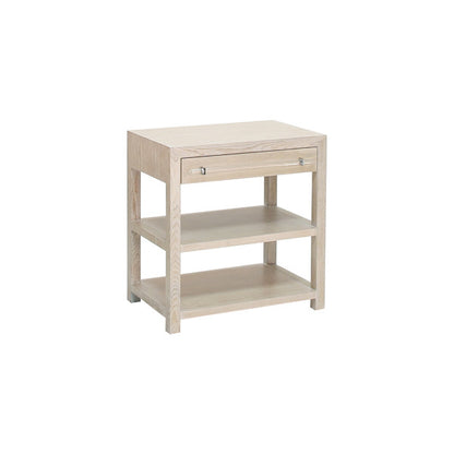 Worlds Away - Side Table In Cerused Oak/Includes Brass & Nickel Hrdwr Options W Acrylic Rod - GARBO CO view 1