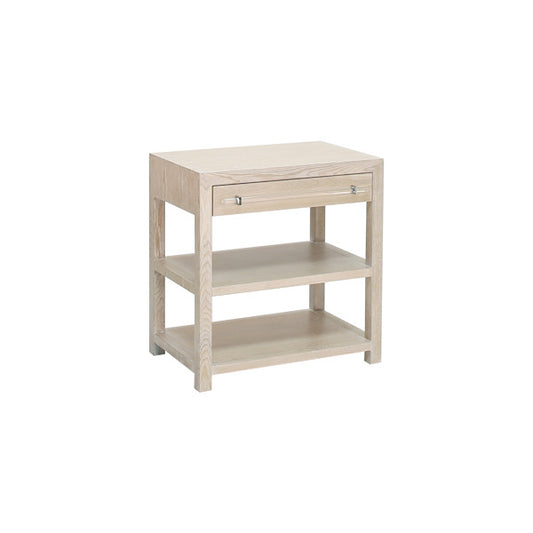 Worlds Away - Side Table In Cerused Oak/Includes Brass & Nickel Hrdwr Options W Acrylic Rod - GARBO CO view 1