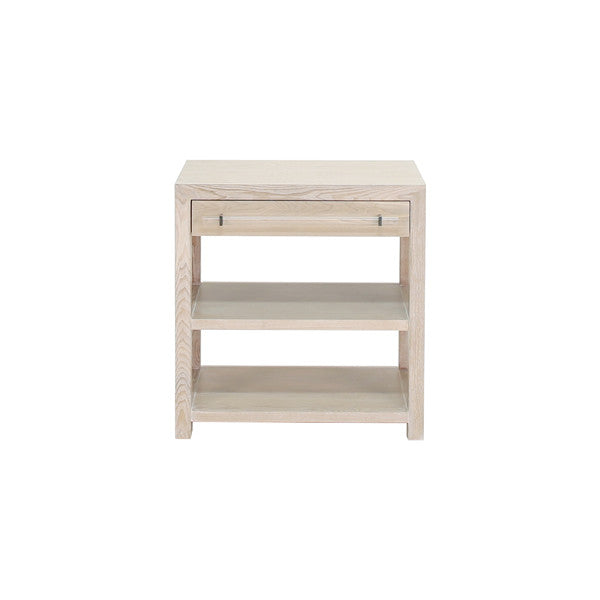 Worlds Away - Side Table In Cerused Oak/Includes Brass & Nickel Hrdwr Options W Acrylic Rod - GARBO CO view 2