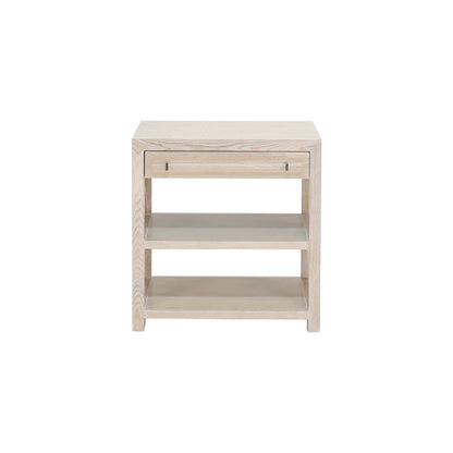Worlds Away - Side Table In Cerused Oak/Includes Brass & Nickel Hrdwr Options W Acrylic Rod - GARBO CO view 2