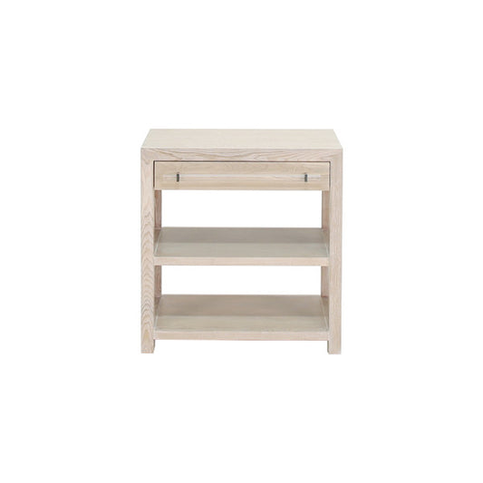 Worlds Away - Side Table In Cerused Oak/Includes Brass & Nickel Hrdwr Options W Acrylic Rod - GARBO CO view 2