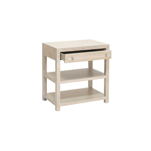 Worlds Away - Side Table In Cerused Oak/Includes Brass & Nickel Hrdwr Options W Acrylic Rod - GARBO CO view 3