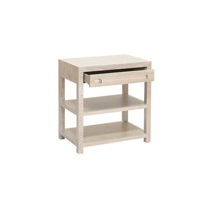 Worlds Away - Side Table In Cerused Oak/Includes Brass & Nickel Hrdwr Options W Acrylic Rod - GARBO CO view 3