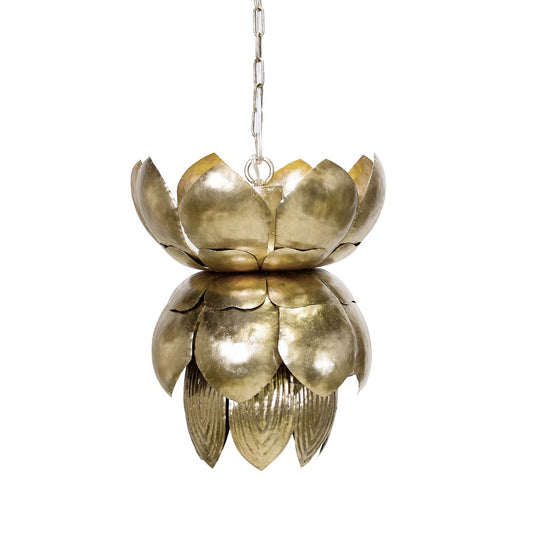 Worlds Away - Silver Leaf Tin Pendant With Leaves - BLOSSOM S view 1