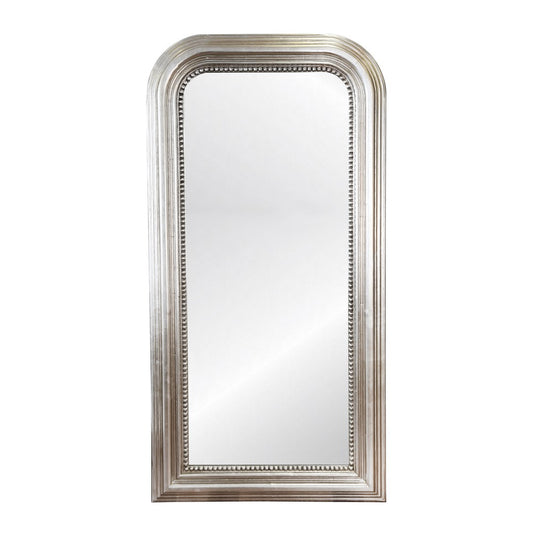 Worlds Away - Silver Leaf Wood Floor Mirror With Curved Edges - WAVERLY SL view 1