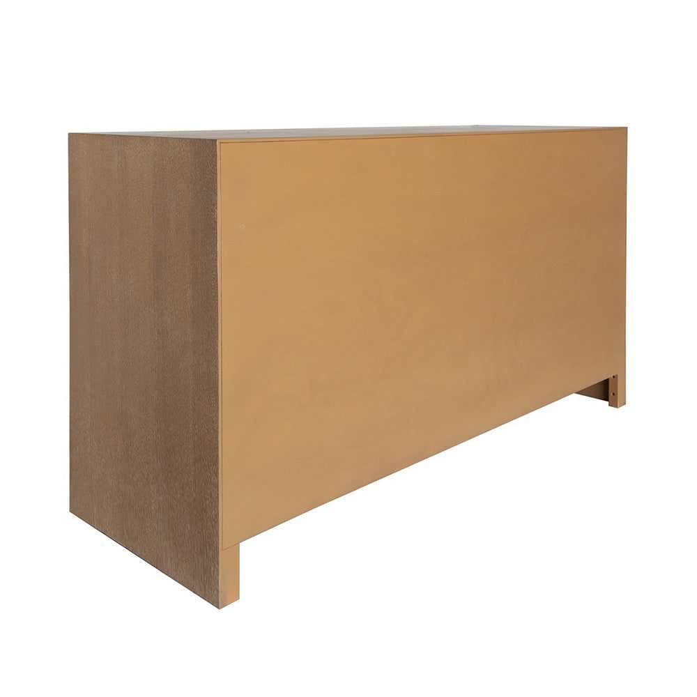Worlds Away - Six Drawer Cane Front Chest With Brass Hardware In Cerused Oak Finish - CARLA CO view 4