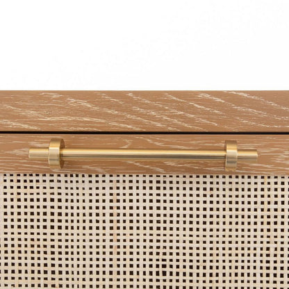 Worlds Away - Six Drawer Cane Front Chest With Brass Hardware In Cerused Oak Finish - CARLA CO view 5