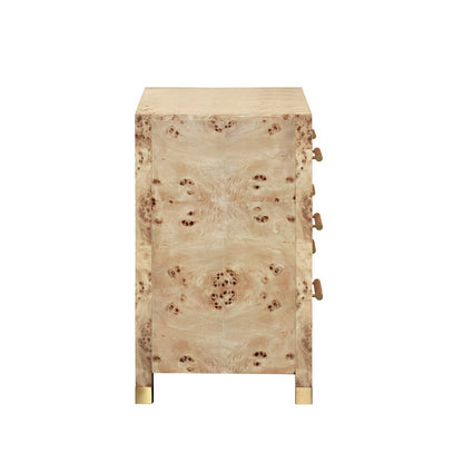 Worlds Away - Six Drawer Chest With Rattan Wrapped Handles In Burl Wood - WINCHESTER BW view 4