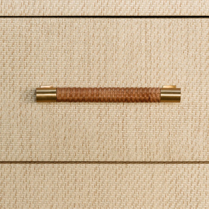 Worlds Away - Six Drawer Chest With Rattan Wrapped Handles In Natural Grasscloth - WINCHESTER NAT view 4