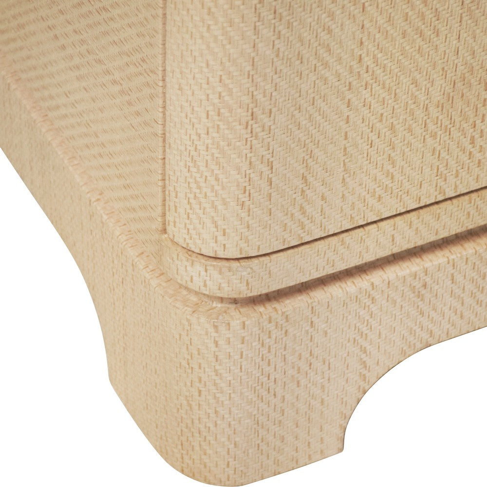 Worlds Away - Six Drawer Rounded Edge Chest With Brass Beetle Knob In Natural Grasscloth - KILMER NAT view 5