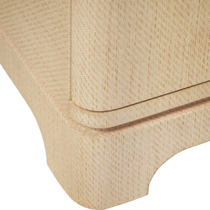 Worlds Away - Six Drawer Rounded Edge Chest With Brass Beetle Knob In Natural Grasscloth - KILMER NAT view 5
