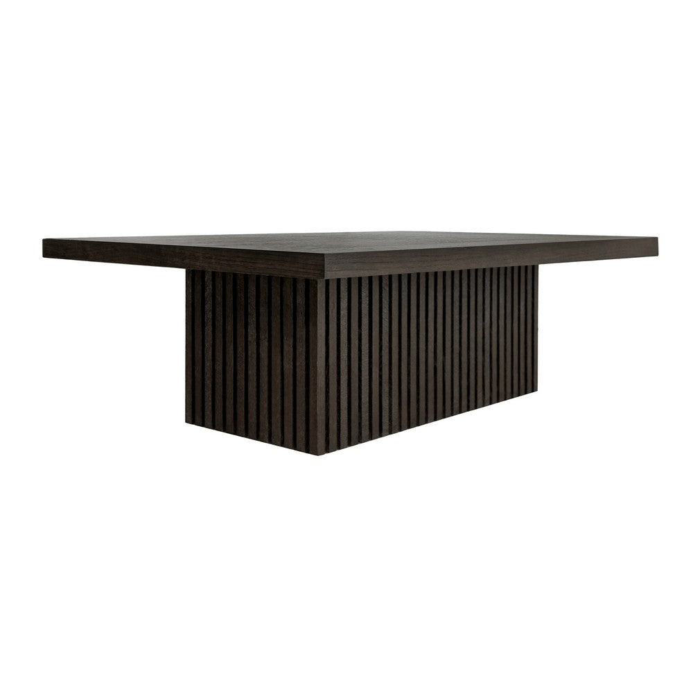 Worlds Away - Slatted Pedestal Base Coffee Table In Dark Espresso Oak - TYSON ES view 1