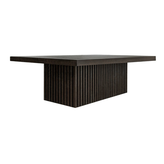 Worlds Away - Slatted Pedestal Base Coffee Table In Dark Espresso Oak - TYSON ES view 1