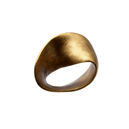 Worlds Away - Small Abstract Metal Scultpture In Textured Brass - RUBEN SM view 1