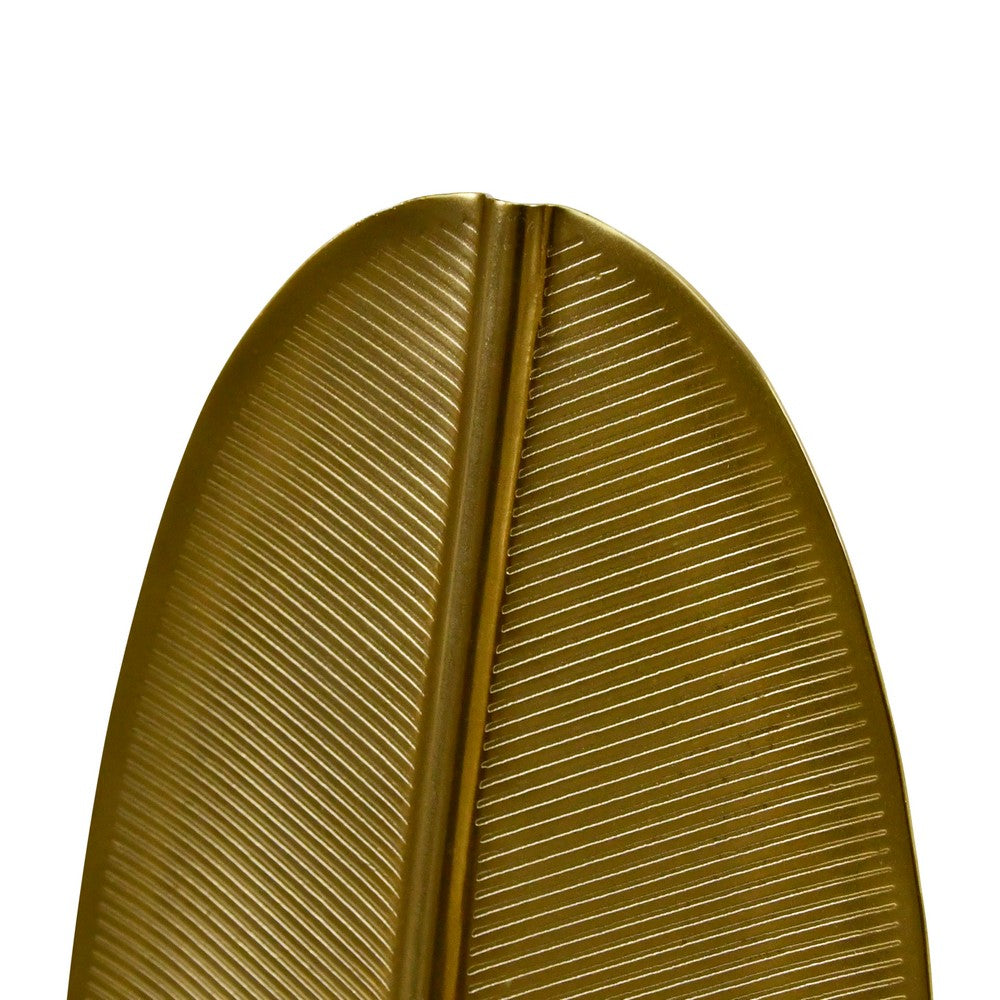 Worlds Away - Small Antique Brass Leaf Scultpture With White Marble Base - BLADE view 5