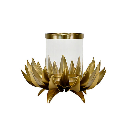 Worlds Away - Small Palm Tree Hurricane In Antique Brass - SIRIUS SM view 1