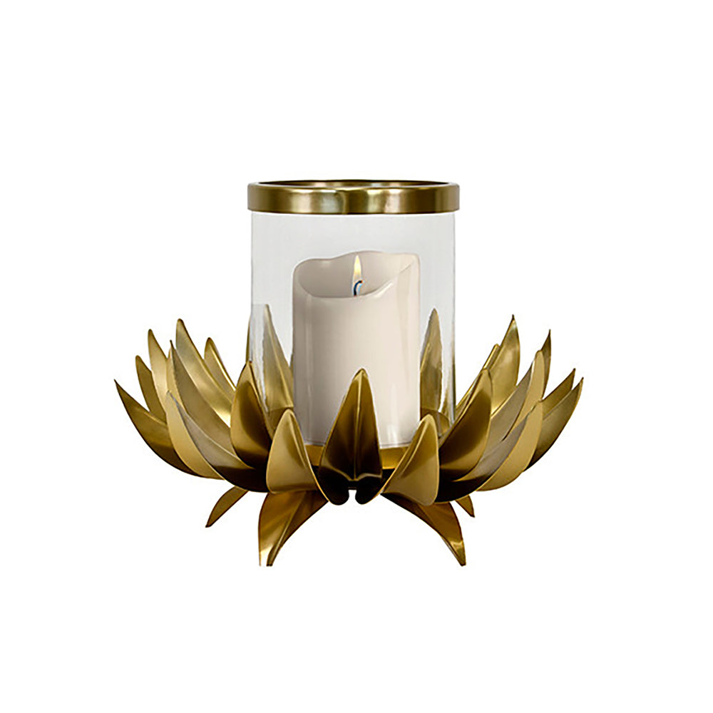 Worlds Away - Small Palm Tree Hurricane In Antique Brass - SIRIUS SM view 2