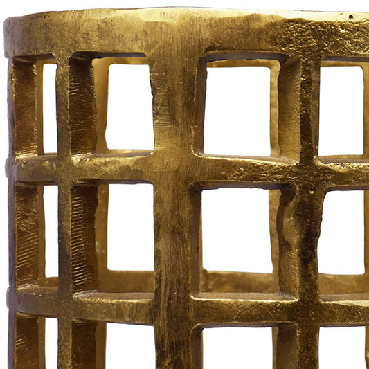 Worlds Away - Small Pillar Candle Holder In Brass Finish - GAGE SM view 2