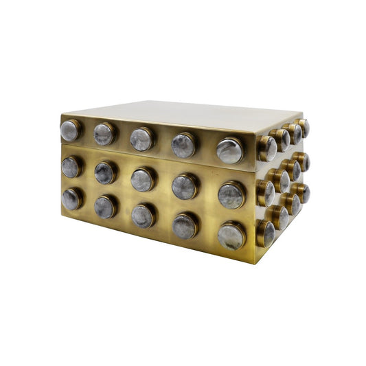 Worlds Away - Small Rectangle Brass Box With Resin Appliques - ALBA SM view 1