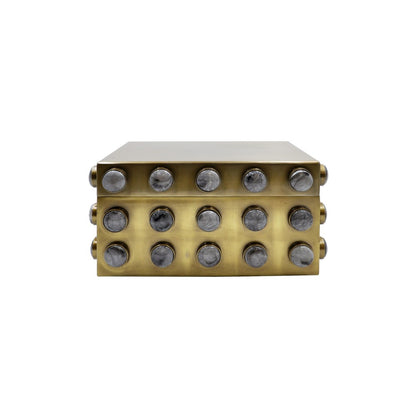 Worlds Away - Small Rectangle Brass Box With Resin Appliques - ALBA SM view 2