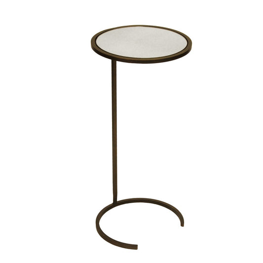 Worlds Away - Small Round Cigar Table Bronze With Antique Mirror Top - MONACO BRZ view 1