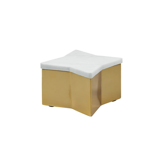 Worlds Away - Small Star Box With White Marble Lid And Brass Base - VIXEN SM view 2