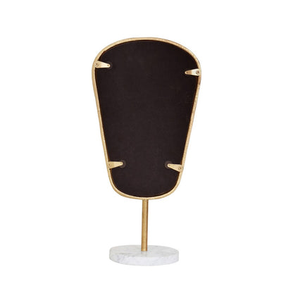 Worlds Away - Small Table Top Mirror In Aged Gold Finish On White Marble Base - MICAH SM view 3